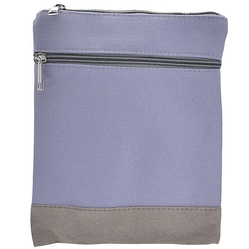 Handtasche Canvas Crossbag uni grau